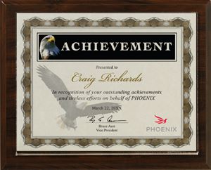 Picture of Certificate Holder Walnut Finish Split-In