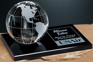 Picture of Galaxy Globe on Black Glass Base