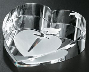 Picture of Slant Heart Paperweight 2-3/4" W