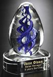 Picture of Blue Swirl on Clear Base 5"