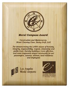 Picture of Blond Bamboo Laser Plaque 8" x 10"