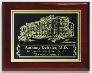 Picture of Aberdeen Rosewood Plaque 6" x 8" with Lasered Plate