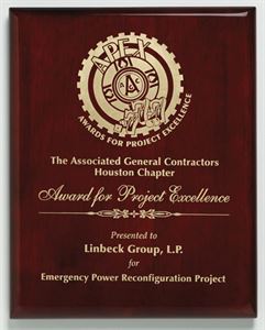 Picture of Aberdeen Rosewood Laser Plaque 9" x 12"