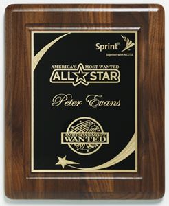 Picture of Akron Walnut Grooved Plaque 9" x 11" with Lasered Plate