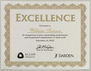 Picture of Optima Gold Certificate - Blank