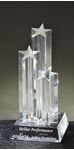 Picture of Three Acrylic Stars on Base