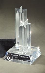 Picture of Two Acrylic Stars on Base