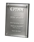 Picture of Hi-Tech Lucite Riser Plaque with Wood Backing and Choice of Gold or Silver Brushed Plate