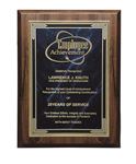 Picture of Medium Rectangular Walnut Finish Plaque with Marble Mist Plate