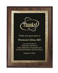 Picture of Medium Rectangular Walnut Finish Plaque with Black and Florentine Finish Plate