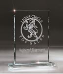Picture of 3/8" Thick Medium Clear Optic Glass Rectangle