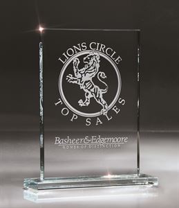 Picture of 3/8" Thick Medium Clear Optic Glass Rectangle