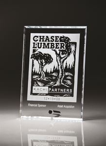 Picture of Starphire Clear Glass Rectangle with Silver Stand