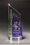 Picture of Blue and Optic Clear Beveled Glass Peak on Aluminum Base