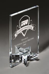 Picture of Starphire Clear Glass Rectangle with Glass Star Base