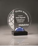 Picture of Circle Lucite with Glass Gemstone and Marble Base