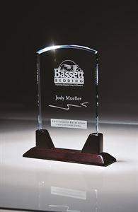 Picture of 1/2" Thick Starphire Glass Dome on Rosewood Base