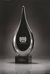 Picture of Tear Drop Glass on Black Glass Base