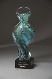 Picture of Spiral on Black Glass Base