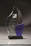 Picture of Deep Beveled Clear Glass with Beveled Azure Free Form Accent