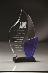 Picture of Deep Beveled Clear Glass with Beveled Azure Free Form Accent