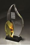 Picture of Deep Beveled Clear Glass with Thick Honey Gold Glass Accent
