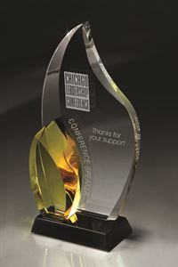 Picture of Deep Beveled Clear Glass with Thick Honey Gold Glass Accent