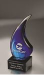 Picture of Small Indigo Art Glass on Black Glass Base