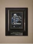 Picture of 2 Color Imprint on Beveled Raised Glass on Ebony Plaque