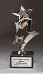 Picture of 7 1/2" Tall Cascade Metal Stars on Genuine Italian Marble Base