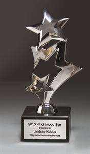 Picture of 7 1/2" Tall Cascade Metal Stars on Genuine Italian Marble Base