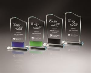 Picture of Curved Beveled-Top Crystal with Bowed Glass Accent