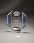 Picture of Blue and Optic Crystal Octagon on Chrome Base