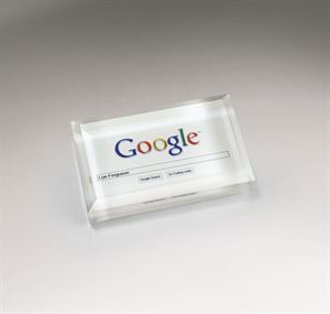Picture of Optic Crystal Business Card Paperweight with Digi-Color