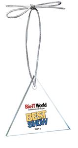 Picture of Triangle Glass Ornament with Digi-Color Imprint