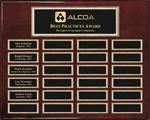 Picture of 12" x 15" 24-Plate Pearl Burl Border Rose Piano Wood Perpetual Plaque