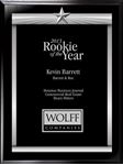 Picture of 8" x 10" Silver Star Border Gloss Black Finish Board Full Black Aluminum Plate