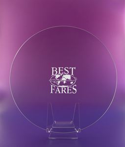 Picture of 8" Round Bent Glass Plate (Stand Sold Seperately) - Boxed