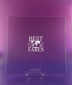 Picture of 12" Square Bent Glass Plate (Stand Sold Seperately) - Boxed