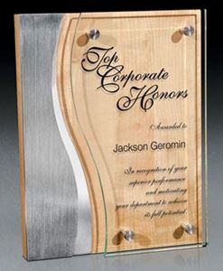 Picture of Maple Finished Wood with Suspended Premium Jade Glass