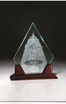 Picture of 1/2" Thick Starphire Glass Peak on Rosewood Base