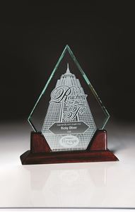 Picture of 1/2" Thick Starphire Glass Peak on Rosewood Base