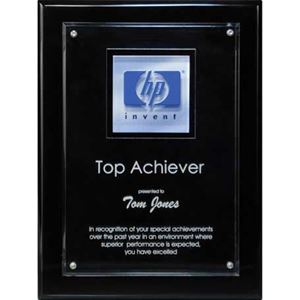 Picture of CD489 Digi-Color Emblem On Lucite/Ebony Piano Finish Riser Plaque 9" x 12"